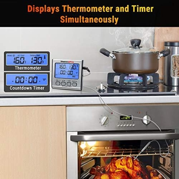 ThermoPro TP17 Digital Meat Thermometer with Dual Temperature Probe Large - Image 6