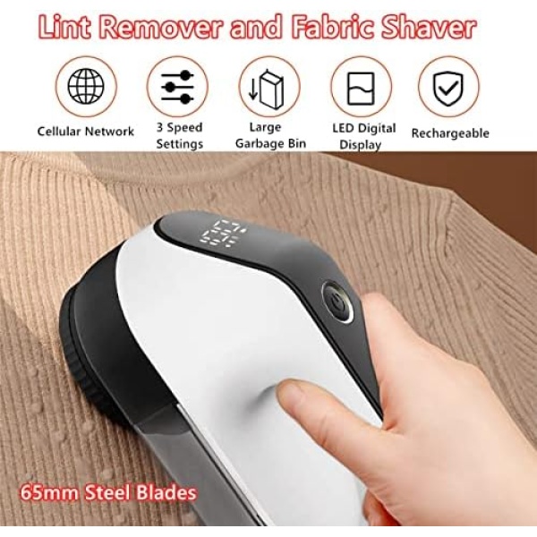 Fabric Shaver, Fuzz Remover, Rechargeable Lint Remover, LED Digital Display - Image 7