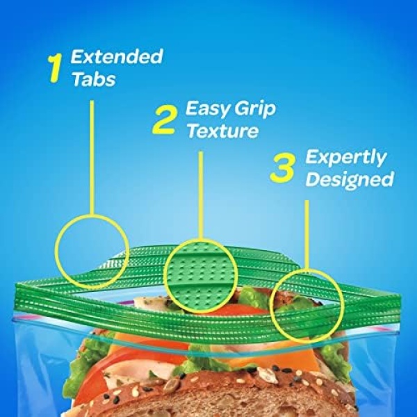 Ziploc Snack and Sandwich Bags for On-the-Go Freshness, Grip 'n Seal Technology - Image 3