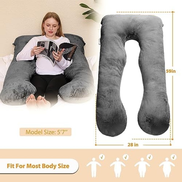 Chilling Home 59 Inch Pregnancy Pillow for Sleeping, Maternity Pillow for - Image 5
