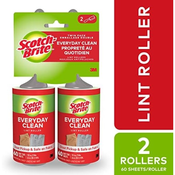 Scotch-Brite Lint Roller, 2 Pack, 60 Sheets/Roller, Refillable Lint Brush - Image 2