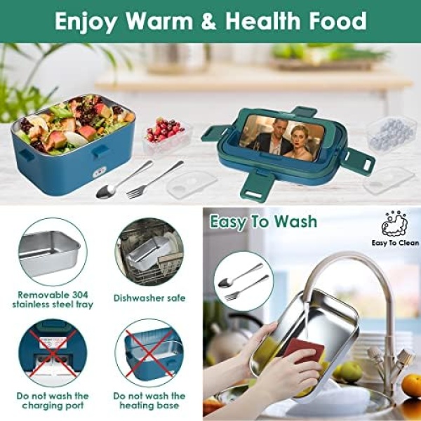 Electric Lunch Box Food Heater,1.8L Food Warmer Lunch Box with Carry Bag - Image 7