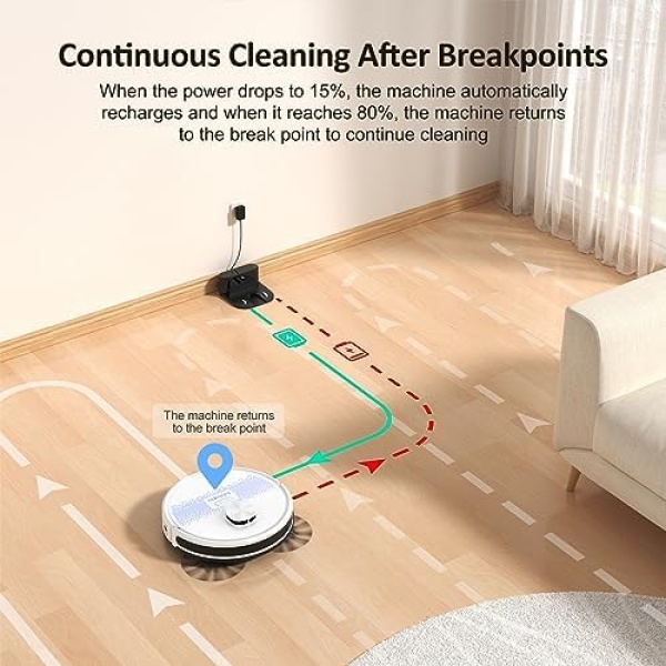 Robot vacuums 3000Pa, Lubluelu 2 in 1 Robot Vacuums and Mop, Lidar Navigation - Image 9