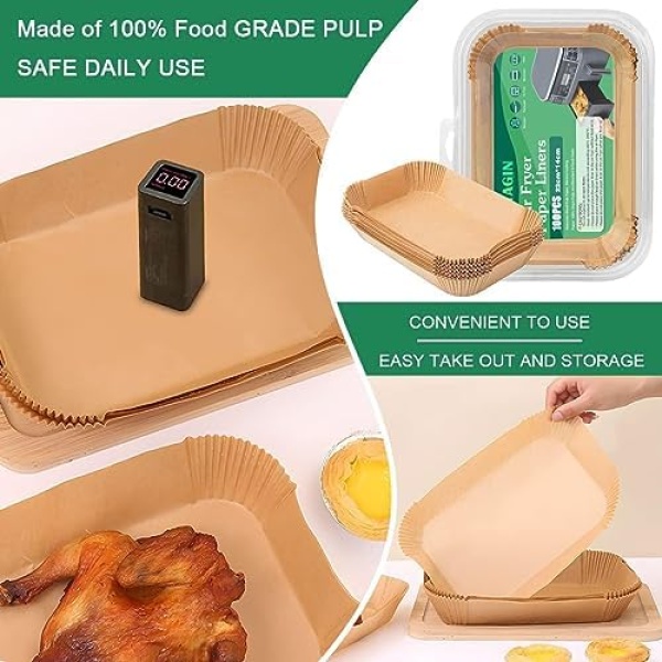 100PCS Air Fryer Liners Disposable for Ninja DZ201/DZ401, Ninja Air Fryer - Image 4