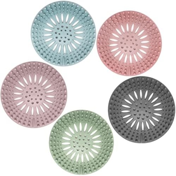 Hair Catcher Durable Silicone Hair Stopper Shower Drain Covers Easy to Install