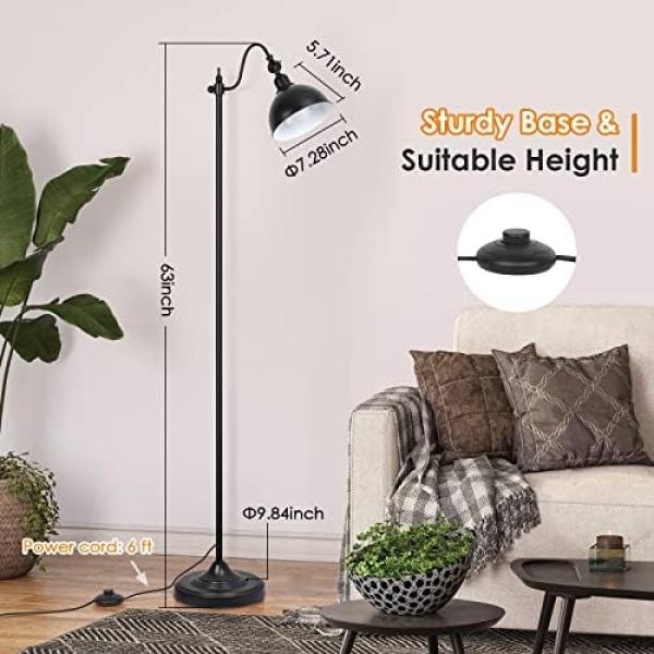 Mlambert Industrial LED Standing Floor Lamp Modern with 11W LED Bulb - Image 6