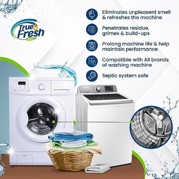 True Fresh Washing Machine Cleaner Tablets, 15 Solid Deep Cleaning Tablet - Image 2