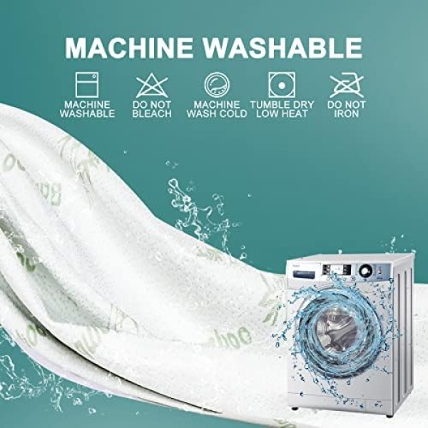 Sasttie Waterproof Mattress Protector Queen, Cooling Bamboo Mattress Cover - Image 7