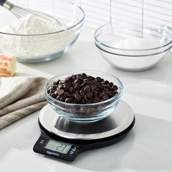 Amazon Basics Stainless Steel Digital Kitchen Scale with LCD Display, Batteries - Image 8