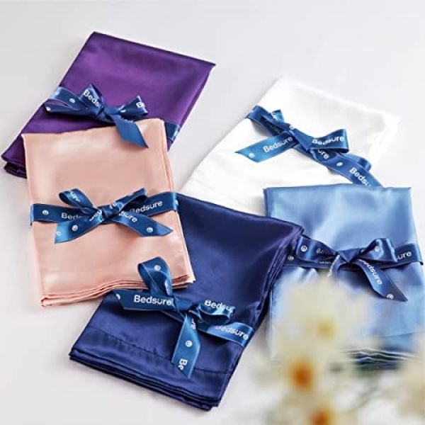 Bedsure Satin Pillow Case Standard 2 pack- Pink Pillowcase For Hair And Skin - Image 3