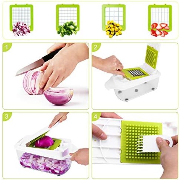 Vegetable Chopper and Slicer Dicer for Kitchen 23 PCS Veggie Slicer and Chopper - Image 3