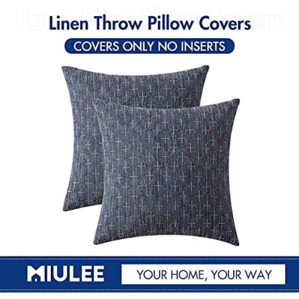 MIULEE Pack of 2 Decorative Burlap Linen Throw Pillow Covers Modern Farmhouse - Image 6