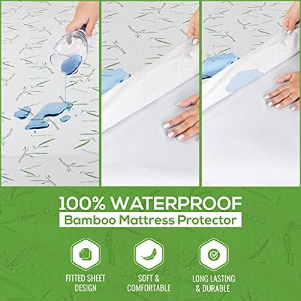 Utopia Bedding Waterproof Bamboo Mattress Protector Queen 200 GSM - Image 5