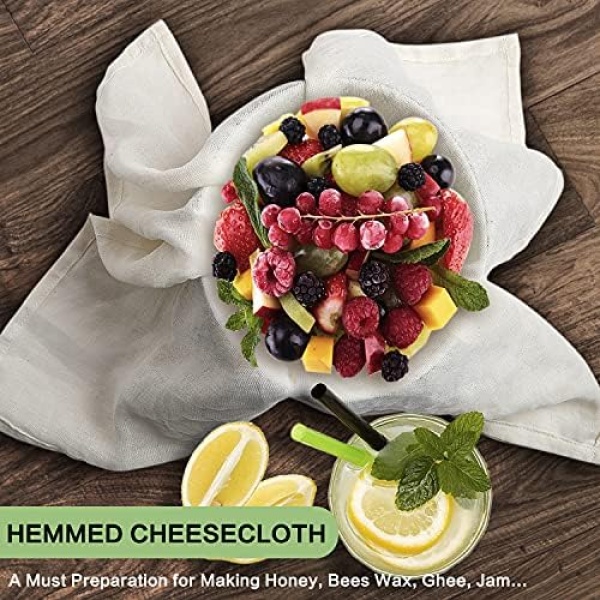 Olicity Cheese Cloth, Grade 100, 20x20Inch Hemmed Cheesecloth for Straining - Image 4