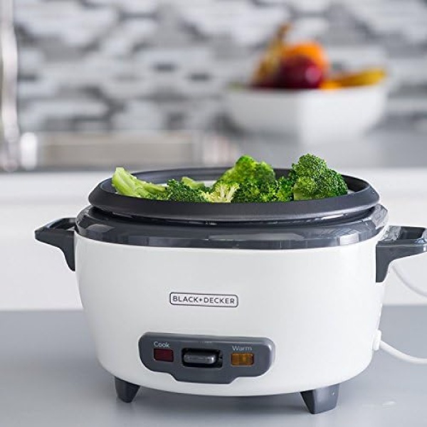 BLACK+DECKER 2-in-1 Rice Cooker & Food Steamer - 6-Cup Capacity, Automatic Keep - Image 7