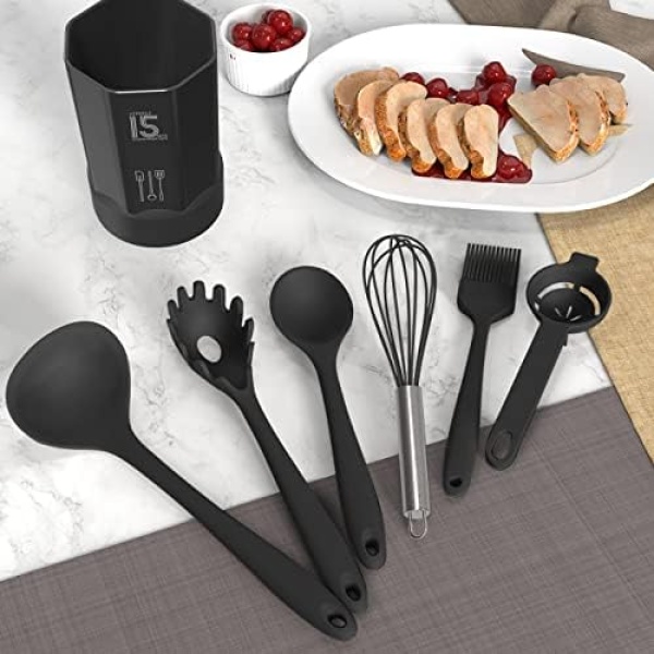 Silicone Cooking Utensils Set - 446°F Heat Resistant Kitchen Utensils,Turner - Image 8