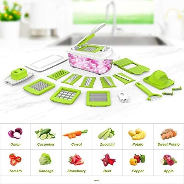 Vegetable Chopper and Slicer Dicer for Kitchen 23 PCS Veggie Slicer and Chopper - Image 6