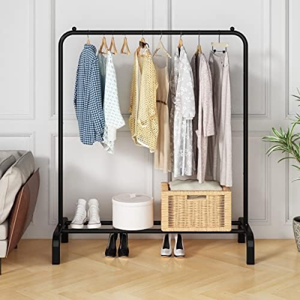 UDEAR Clothing Rack Portable Single Rod Garment Rack Multi-Functional Hanger - Image 5