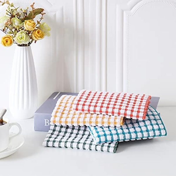 Oeleky 100% Cotton Kitchen Dish Cloths for Washing Dishes, 12x12 Inches Dish - Image 7