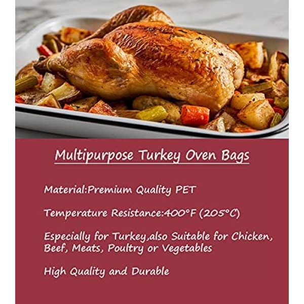 10 Counts Oven Bags Turkey Size | Cooking Roasting Bags Large Size(22×24Inch) - Image 5