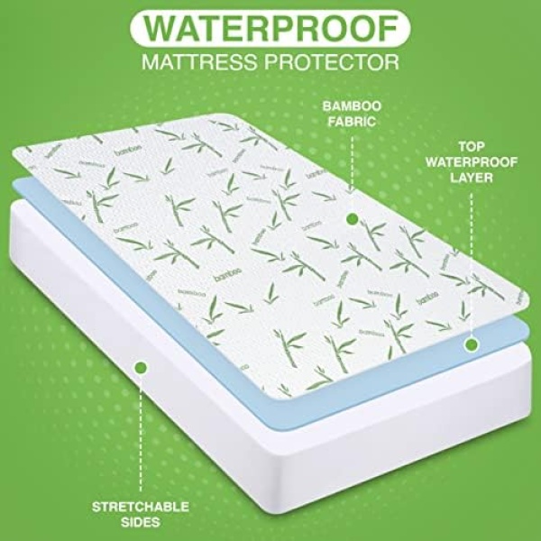 Utopia Bedding Waterproof Bamboo Mattress Protector Queen 200 GSM - Image 3