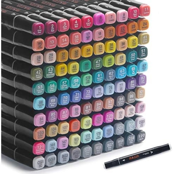 100 Colors Alcohol Markers Dual Tips Permanent Art Markers Pen for Kids & Adult