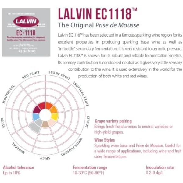 Lalvin EC-1118 Wine Yeast (10 Pack) - Champagne Yeast - Make Wine Cider Mead - Image 3