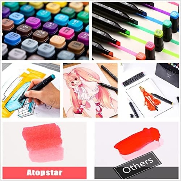 ATOPSTAR 80 Colors Alcohol Markers Artist Drawing Art Markers for Kids Dual Tip - Image 5