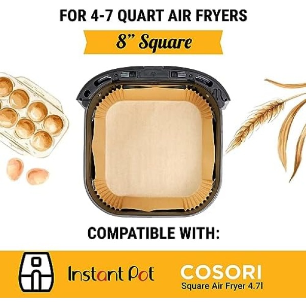 Air Fryer Liners, 120Pcs Disposable Air Fryer Parchment Paper Liners - Image 2