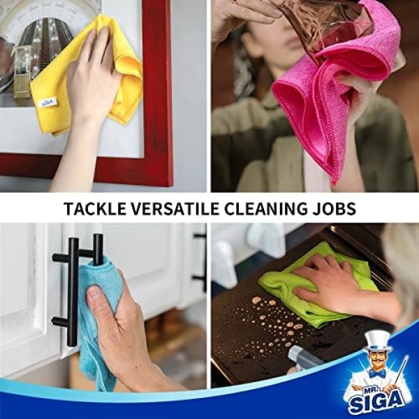 MR.SIGA Microfiber Cleaning Cloth,Pack of 12,Size:12.6" x 12.6" - Image 6