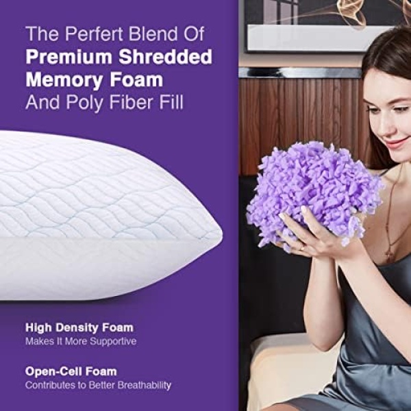 Wishsmile Cooling Shredded Memory Foam Pillows for Sleeping Cool Cold Pillow - Image 5