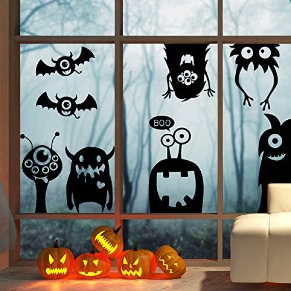 CCINEE 10PCS Giant Halloween Window Clings Novelty Cute Wiggly Monster Window - Image 6