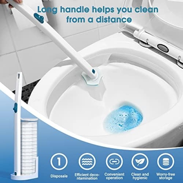 BALORIZ Disposable Toilet Brush with 48 Refills, Toilet Bowl Brush Disposable - Image 5