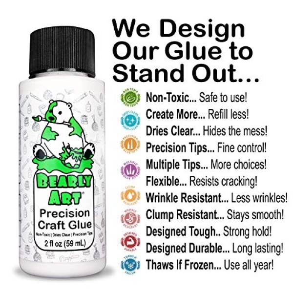 Bearly Art Precision Craft Glue - The Mini - 2fl oz with Tip Kit - Dries Clear - Image 3