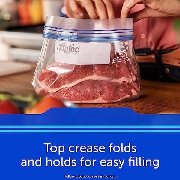 Ziploc Large Food Storage Freezer Bags, Grip 'n Seal Technology for Easier Grip - Image 4