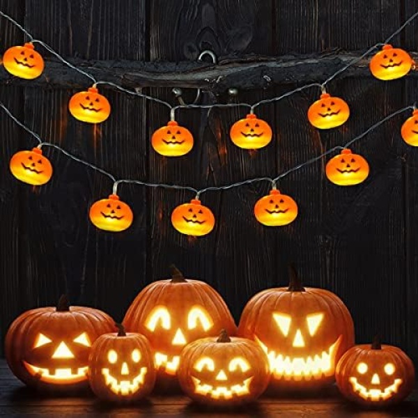 Halloween Decoration LED Pumpkin String Lights, 16.4ft/30 LED Halloween - Image 5