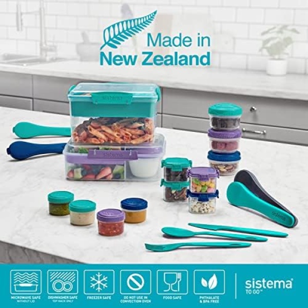 Sistema to Go Collection Mini Bites Small Food Storage Containers, 4.39 oz./130 - Image 6