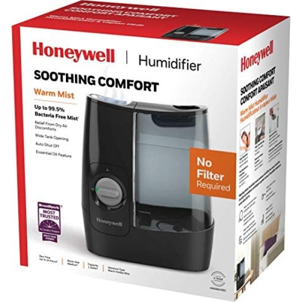 Honeywell HWM845BC Soothing Comfort Warm Mist Humidifier, Black - Image 9