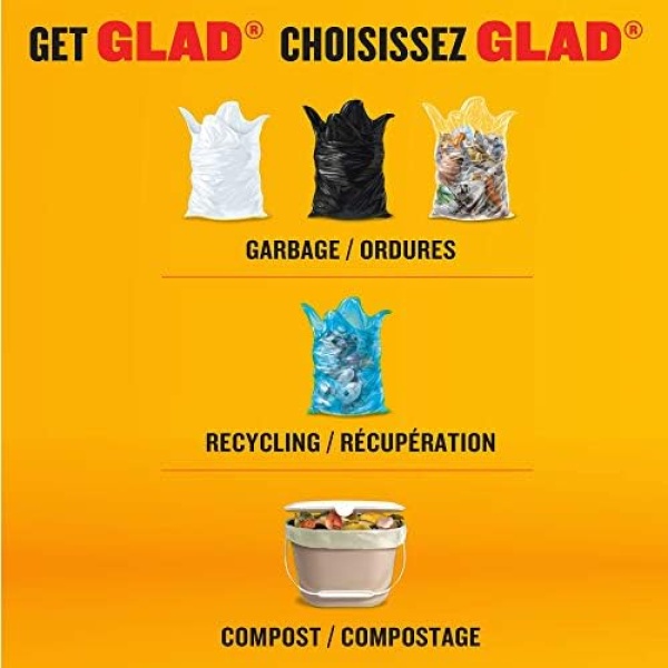 Glad White Garbage Bags - Small 25 Litres - Febreze Fresh Clean Scent, 100 Trash - Image 5