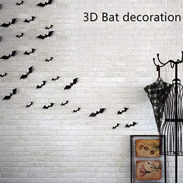Bats Halloween Decoration 3D Bats Decorations 4 Different Sizes Wall Bat Decor - Image 5