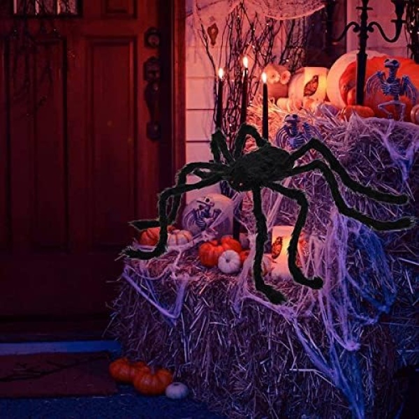 Halloween Decorations Outdoor, 236" Spider Web+ 59'' Giant Spider Halloween - Image 5