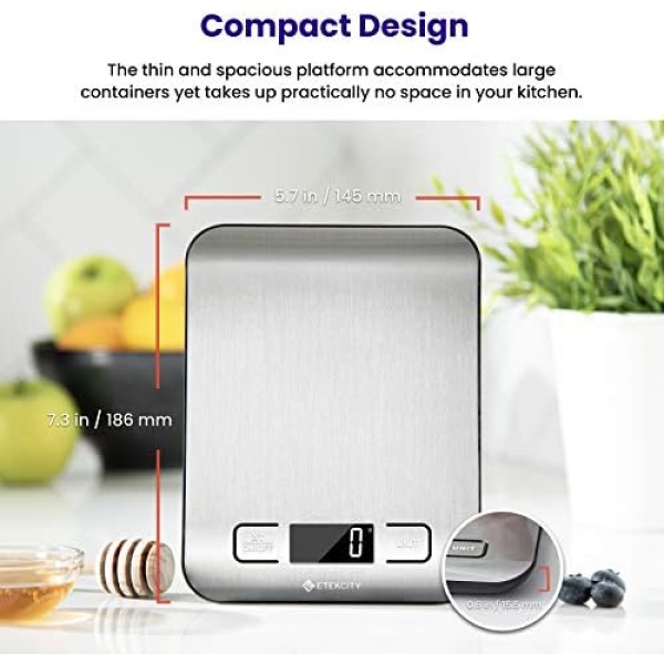 Etekcity Food Kitchen Scale, Digital Grams and Ounces for Weight Loss, Baking - Image 8