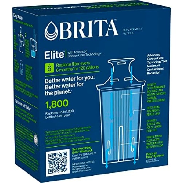 Brita Elite Water Filter, Advanced Carbon Core Technology Replacement Filter - Image 8