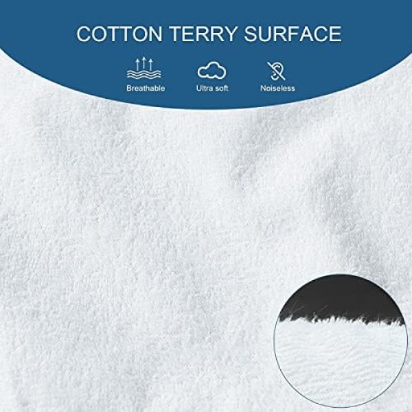 SPRINGSPIRIT 100% Waterproof Mattress Protector Twin Size Hypoallergenic Terry - Image 2