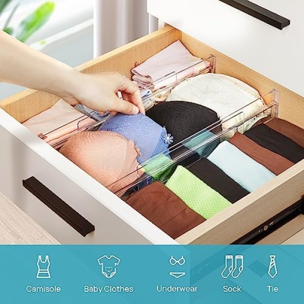 Drawer Dividers Organizers 8 Pack, Vtopmart Adjustable 3.2" High Expandable from - Image 5