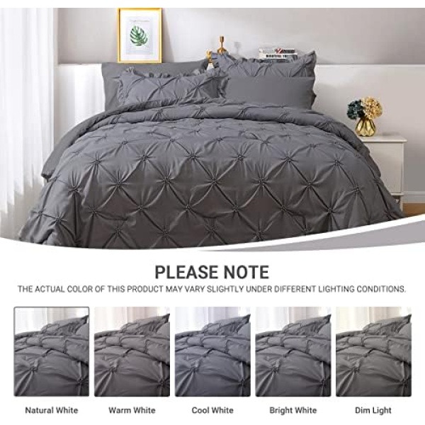 JOLLYVOGUE Queen Comforter Sets 7 Pieces, Dark Grey Bed in a Bag Comforter Set - Image 7