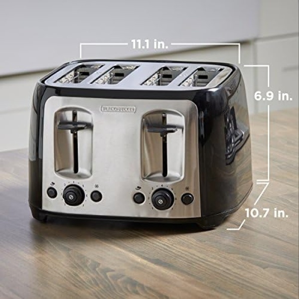 BLACK+DECKER Toaster, 4 Slice, Extra Wide Slots for Bagels and Artisan Breads - Image 6