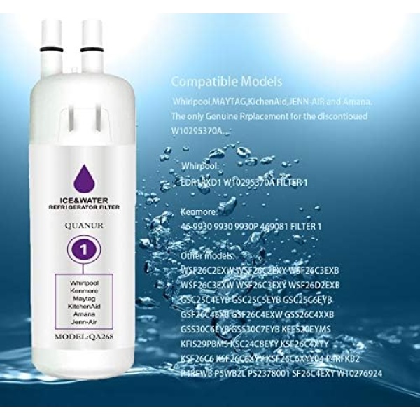 Refrigerator Water Filter 1 Compatible with Whirlpool W10295370A, W10295370 - Image 2