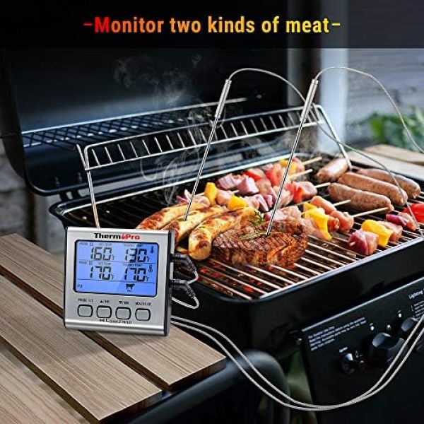 ThermoPro TP17 Digital Meat Thermometer with Dual Temperature Probe Large - Image 2