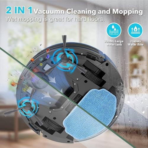 Robot Vacuum and Mop Combo, Robotic Vacuum Cleaner with Schedule - Image 2